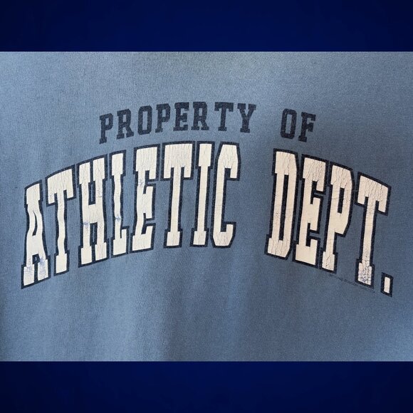 Vintage Men's Blue XL T-Shirt - Sonoma Jean Co - "Property of Athletic Dept." - Picture 4 of 4
